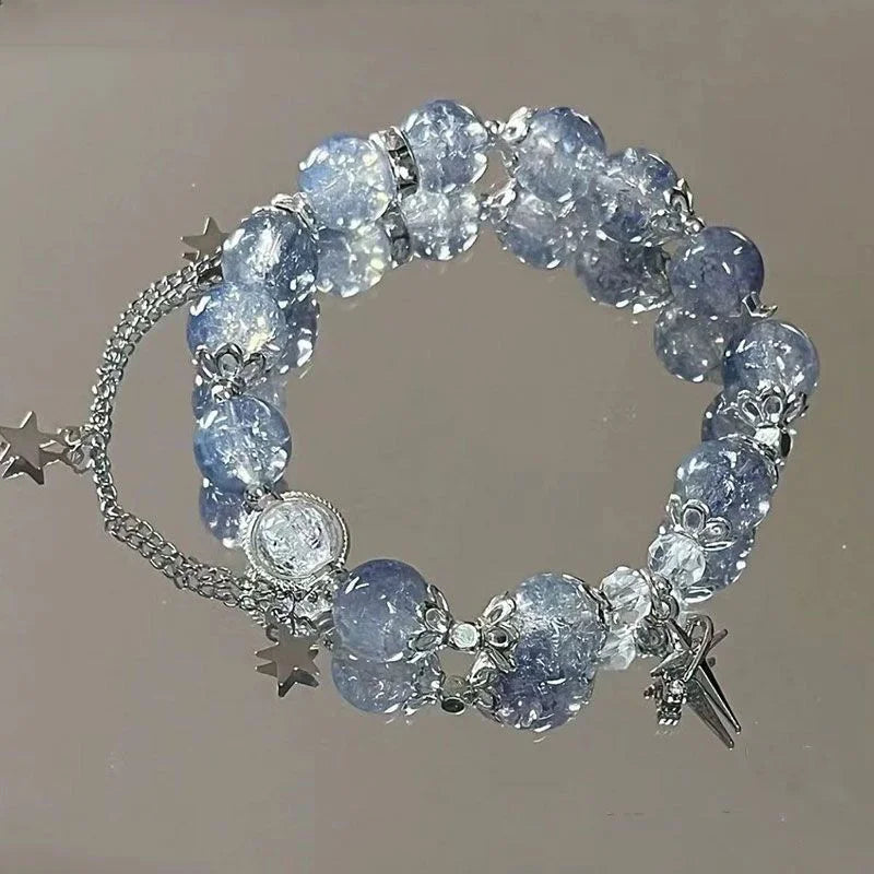 New Simple Beads Crystal Bracelet For Women Girls Korean ins Flower Fox Feather Tassel Bracelets Best Friend Jewelry Gifts 2024 Pi-Mart