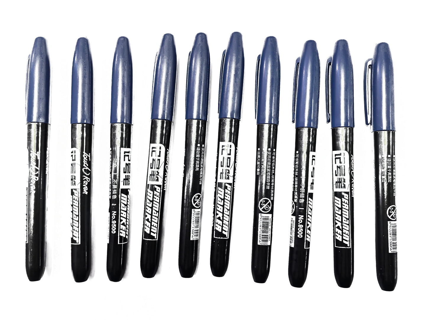6 PCS Permanent Marker Pen Manga Drawing Markers Black Blue Red Waterproof Ink Sketch Pens Stationery Art School Supplies Pi-Mart