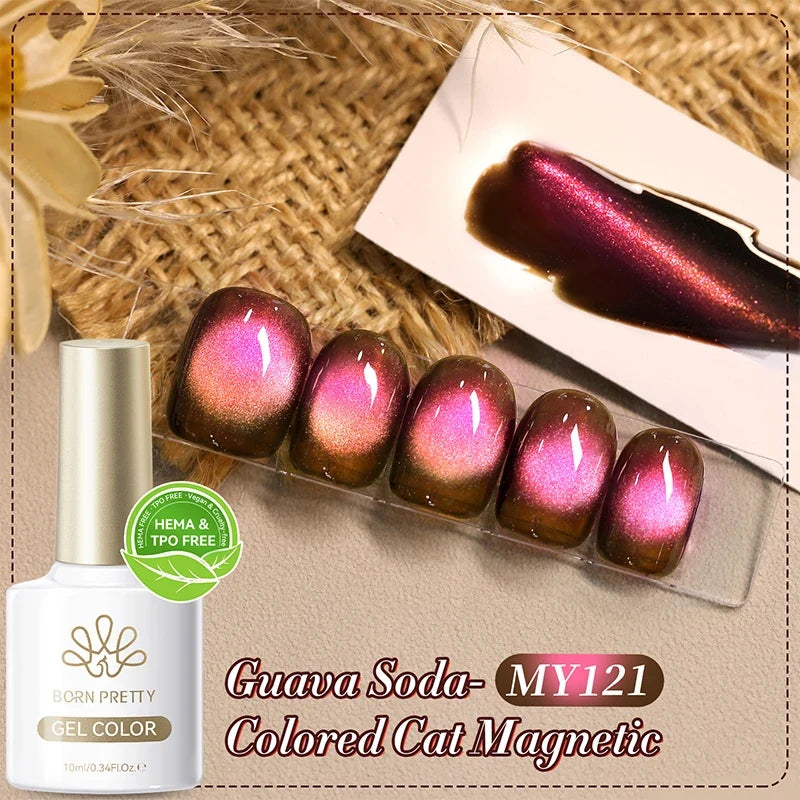 BORN PRETTY HEMA TPO FREE 10ml Rhine Lake Blue Cat Magnetic Gel Polish Semi  Permanent Soak Off UV Gel Nail Art Varnish Manicure Tri Light Beauty