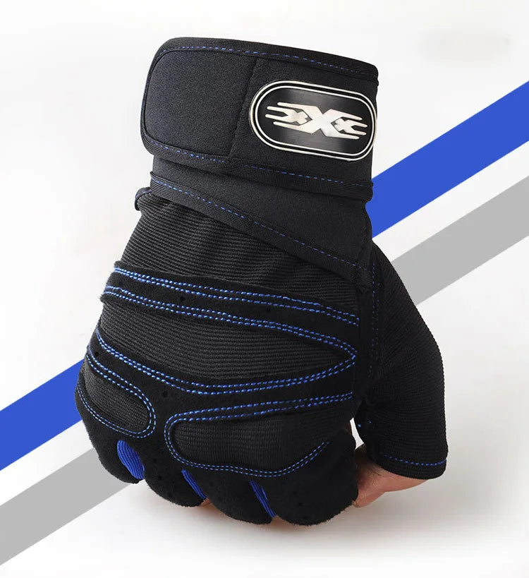 Gym Gloves for Men Women Fitness Weight Lifting Wristband Gloves Body Building Training Sports Exercise Cycling Glove Shockproof Pi-Mart
