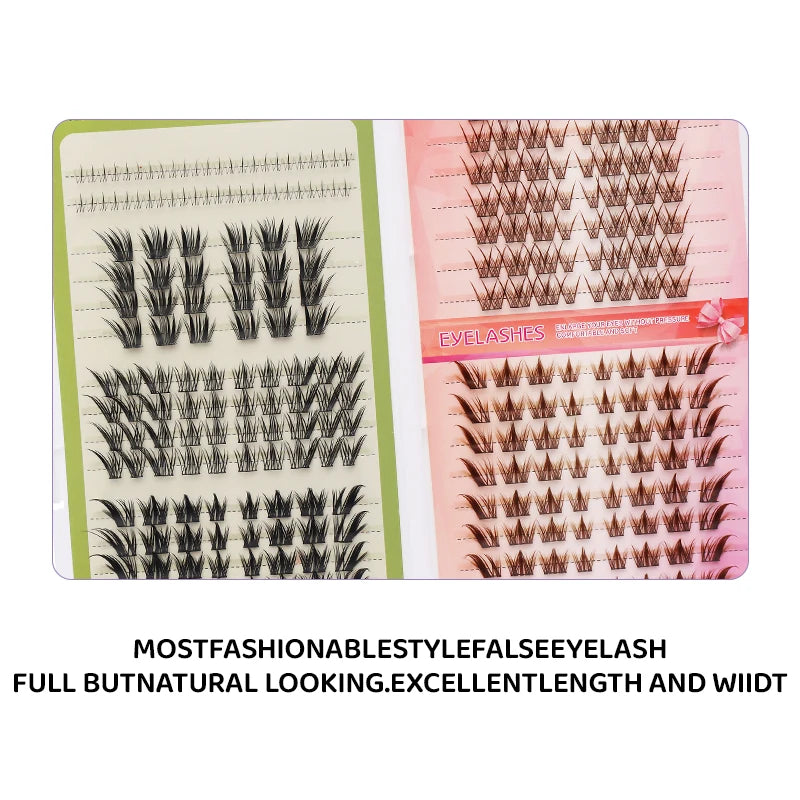 DINGSEN Eyelash Clusters Book Large Capacity Volume Individual Lashes Book Natural Long DIY Cluster Eyelash Extensions Makeup Pi-Mart