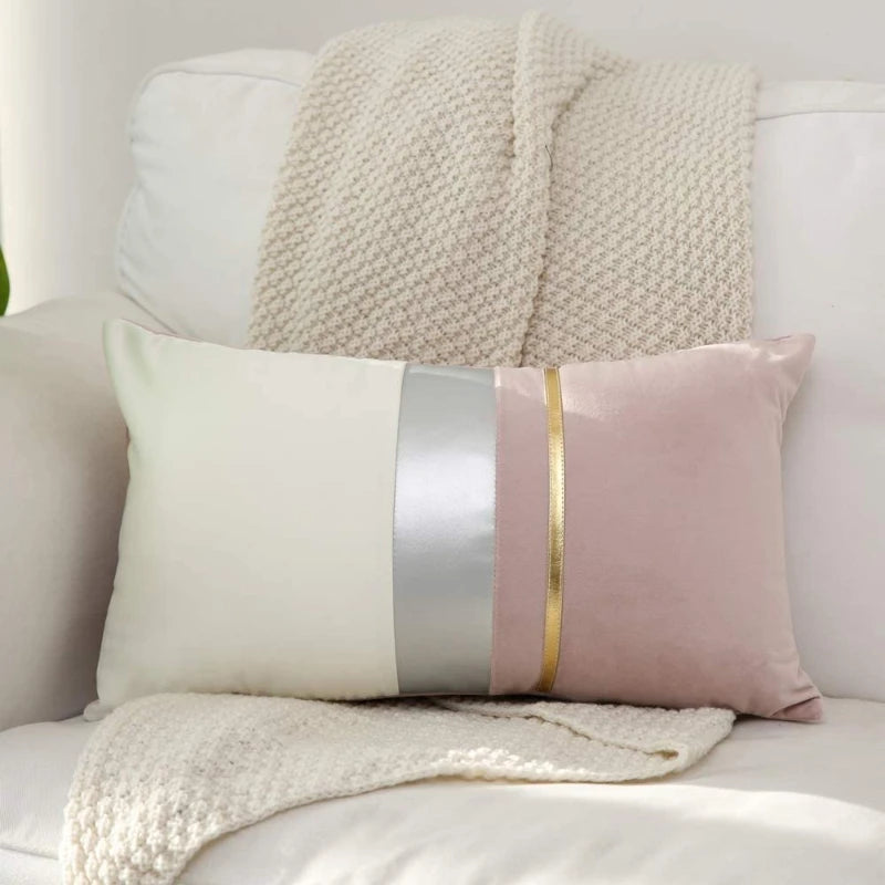 Luxury Velvet Cushion Cover, Patchwork Design Pillow Case, Home Decor, Sofa Pillows, 45x45cm, 30x50cm Pi-Mart