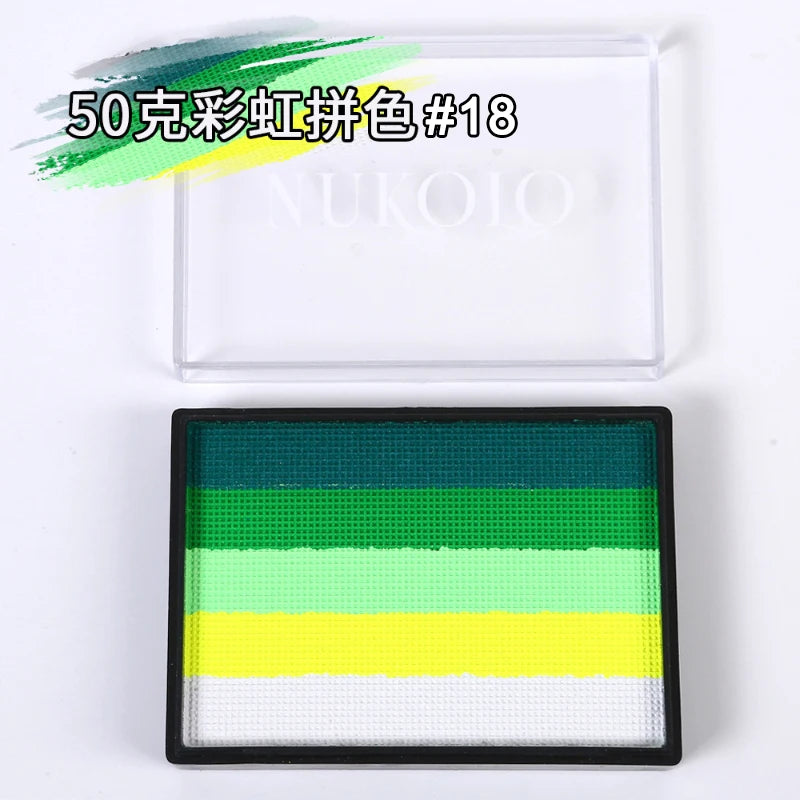 50g Facial and Body Paint Palette,Non-Toxic Rainbow Water-Soluble Body Paint for Rainbow Festival,Cosplay,Party,Art,Stage Makeup Pi-Mart