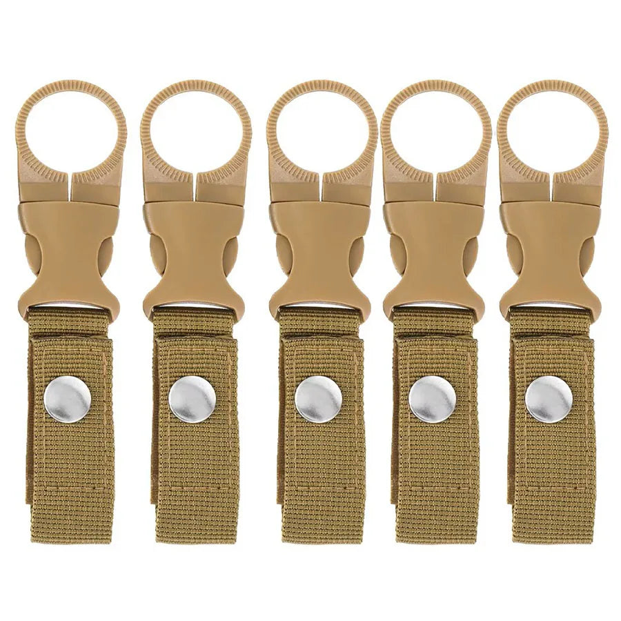 Webbing Water Bottle Holder Climbing Carabiner Belt Backpack Hanger Hooks Clip Multifunction Water Bottle Nylon Buckle Hook Clip Pi-Mart