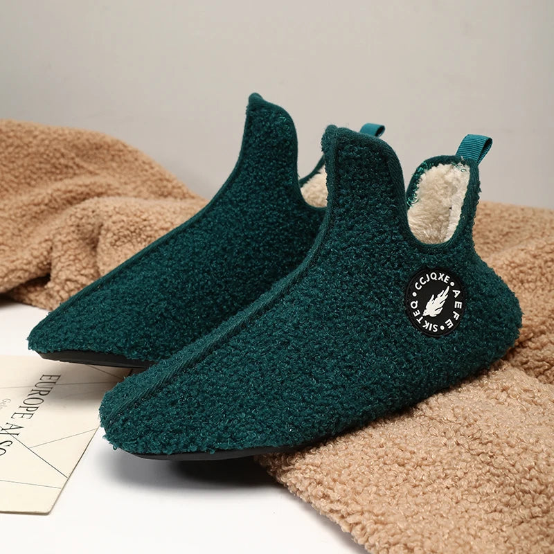 New Men Winter Slippers High Quality Light Weight Disign Shoes Fashion Women Plush Slipper Warm Slip on Casual Shoe for Couples Pi-Mart