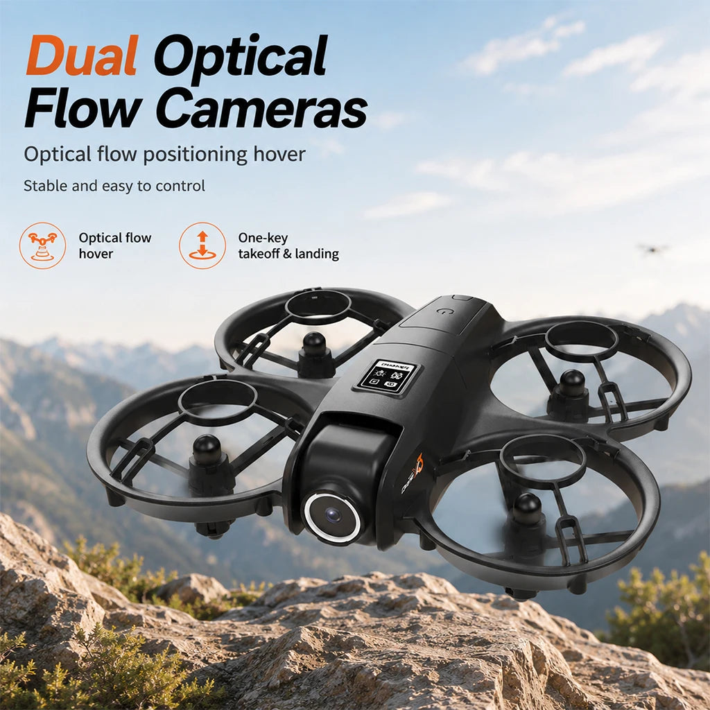 ZNLYRION YL3PK Mini Full Protective Drone With 2.4 Inch Screen Remote Dual Camera Optical Flow Hover 2 Batteries Indoor RC Quadcopter Pi-Mart