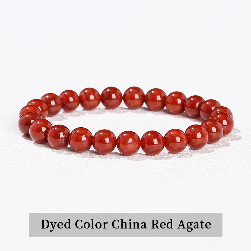 JD Natural Stone Beads Bracelet Amethyst Tiger Eye Crystal Quartz Agate Gem Beads Bangles Women Men Reiki Healling Jewelry Gift Pi-Mart