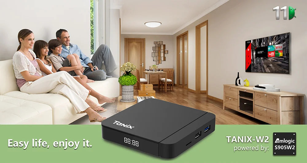 Tanix W2 Smart TV Box Android 11 Amlogic S905W2 4GB 64GB Support AV1 Dual Wifi  Media Player TVBOX Set Top Box 32GB 2GB 16GB Pi-Mart