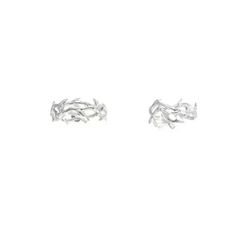 1PCS Fashionable And Simple Retro Men's And Women's Antique Silver Rings With Branches And thorns, Couple Ring Gifts, Fashionabl Pi-Mart