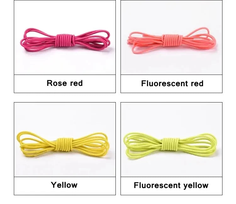 Fashion No Tie Shoelaces Elastic Laces Sneakers Flat Shoe Laces Without Ties Kids Adult Quick Shoelace One Size Fits All Shoes Pi-Mart