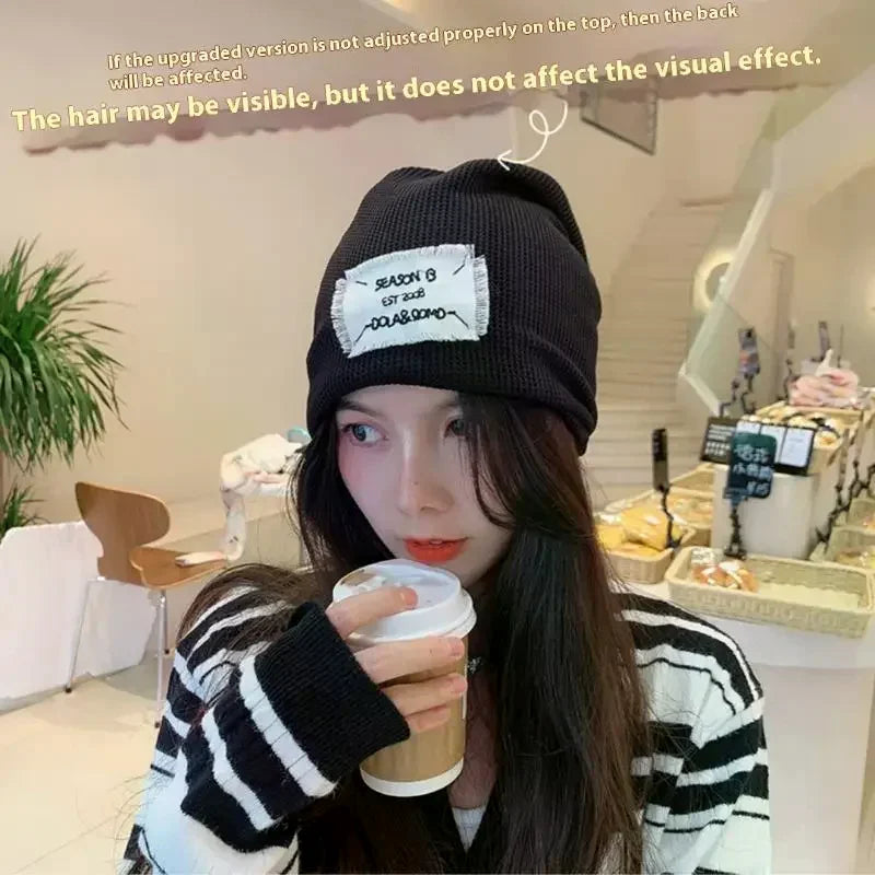 Casual Keep Warm Thin Knit Hat Cute Outdoor Cold Cap Ear Protection Warm Stack Hat For Men Women Pi-Mart