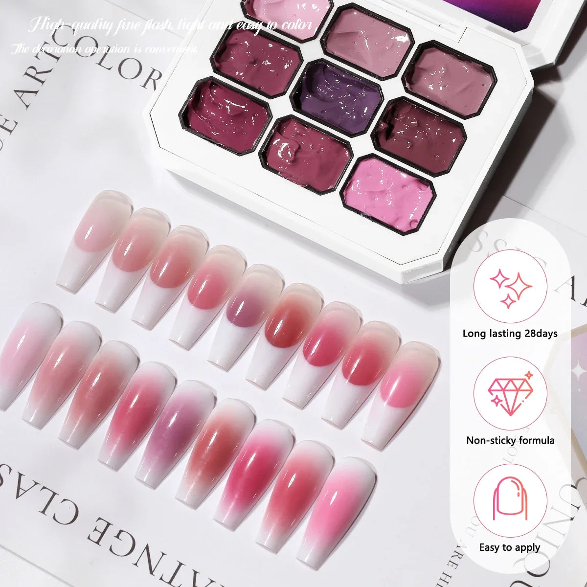 1pc 9 Colors Pink Patting Gel Smudge Canned High Saturation Popular Semi-Solid UV&LED Nail Polish Gel Nail Salon Special Y2K INS Tri Light Beauty