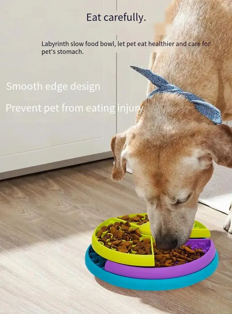 Dog Puzzle Slow Feeder Interactive Dog Puzzle Game 3 Layers Detachable Slow Eating Dog Bowl Anti-anxiety Dog Feeder Bowl Pi-Mart