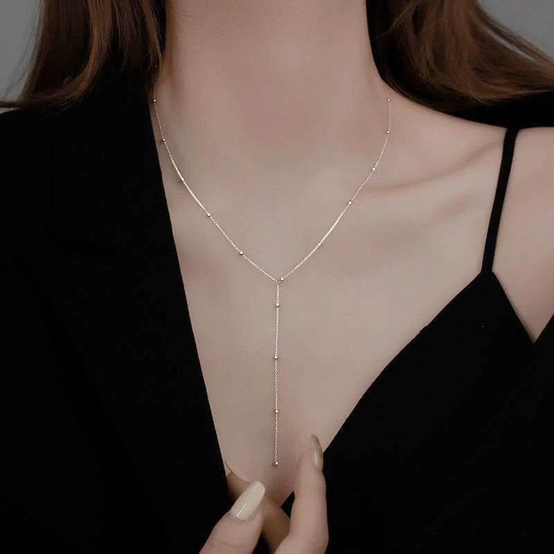 LATS New Luxury Colourful Long Tassel Necklace for Women Shiny Rhinestone Crystal Zircon Choker Bohemian Statement Jewelry Gifts Pi-Mart