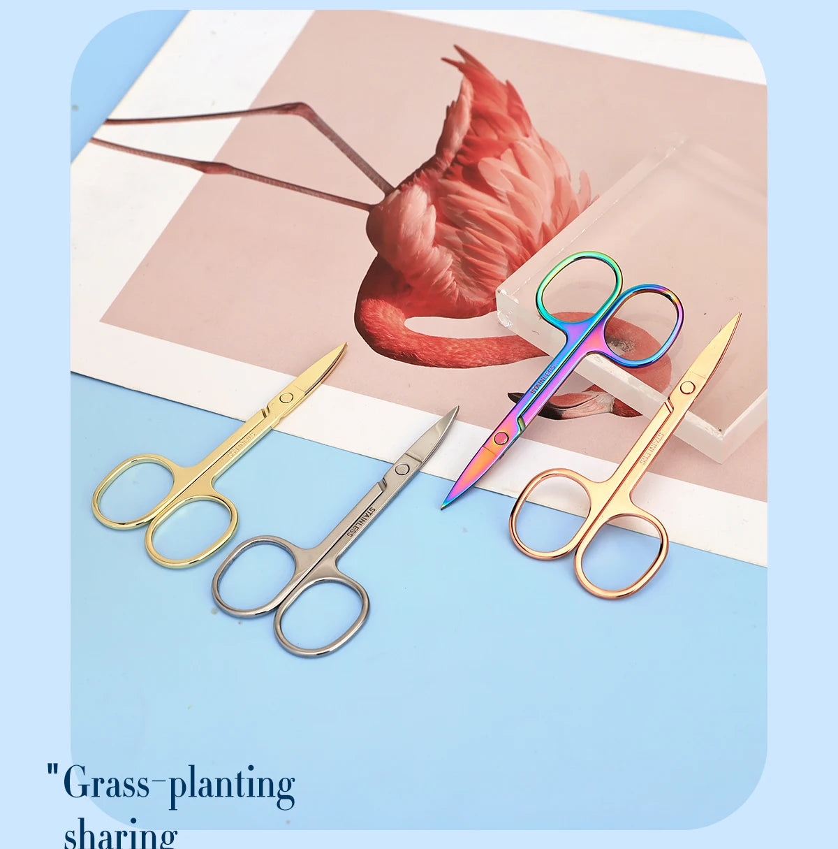 1 PCS Multi-purpose Small Beard Scissors Eyebrow Scissors Colorful Trimming Tool for Nails & Cuticle Pi-Mart