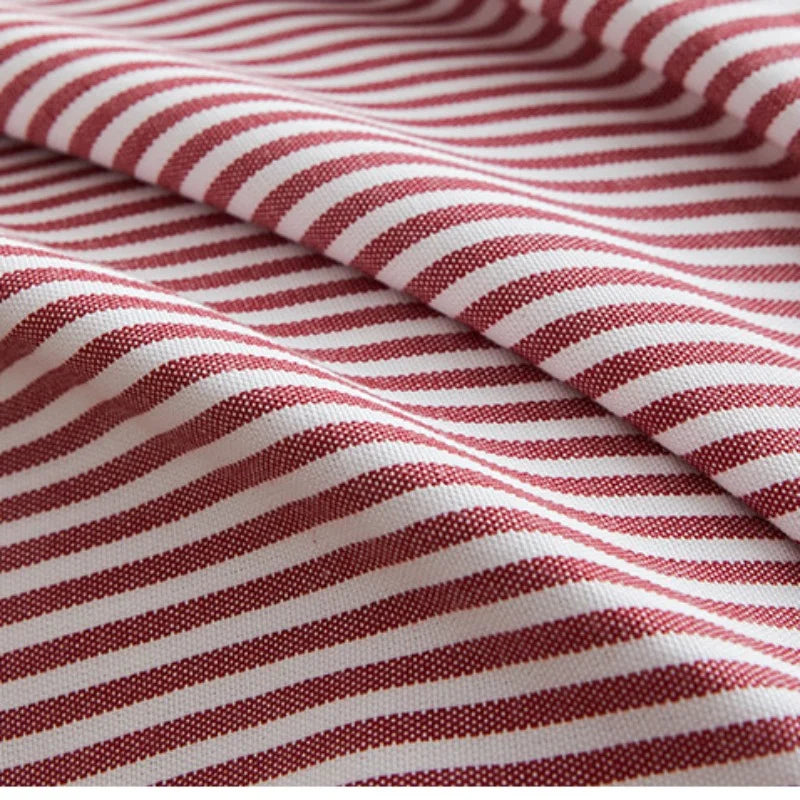 Classical Striped Cushion Cover 45x45cm Hawthorn Red Ivory Recycle Polyester Fabric Pillow Cover Indoor Outdoor Home Decoration Pi-Mart