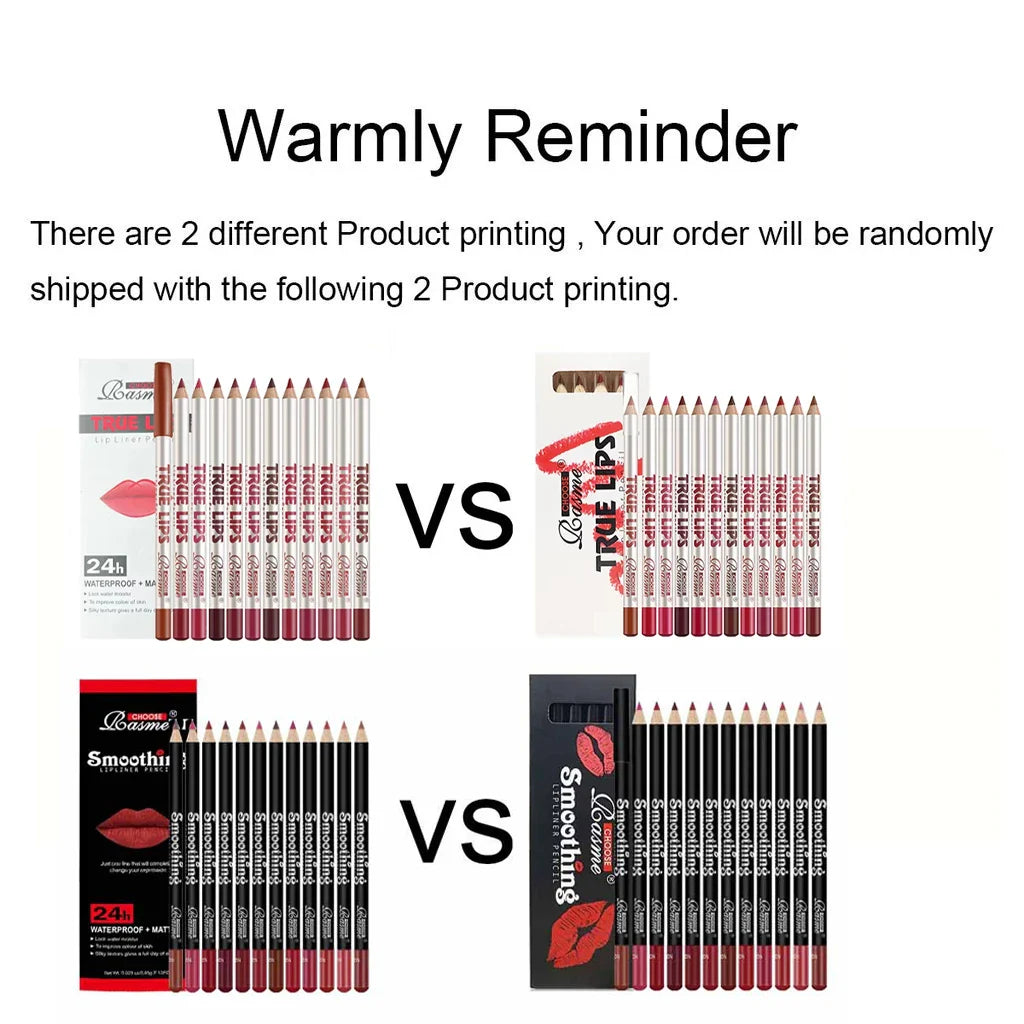 12 pcs Long-Lasting Lipstick Set with Professional Lip Liner Pencil and Matte Lip Gloss for Women Valentine's Day Gifts LadyShow.Store