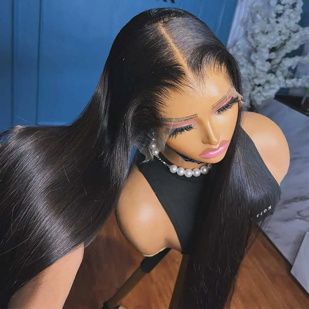 40 42 Inch Straight Human Hair Wigs 13x4 13x6 HD Lace Frontal Wigs For Women Glueless Bone Straight Lace Front Human Hair Wigs LadyShow.Store