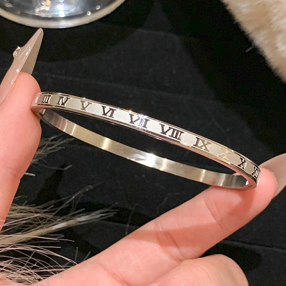 ZAKOL 5/1pcs Sparkling Zirconia Inlaid Stainless Steel Bracelet Set for Women Stackable Bangles Fashion Non Fading Jewelry Gift Pi-Mart