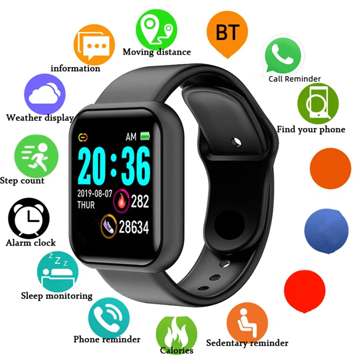 Smart Watch For Women Men Wristwatch Bluetooth Connected Phone Player Music Fitness Sport Bracelet Sleep Monitor Digital Watches LadyShow.Store