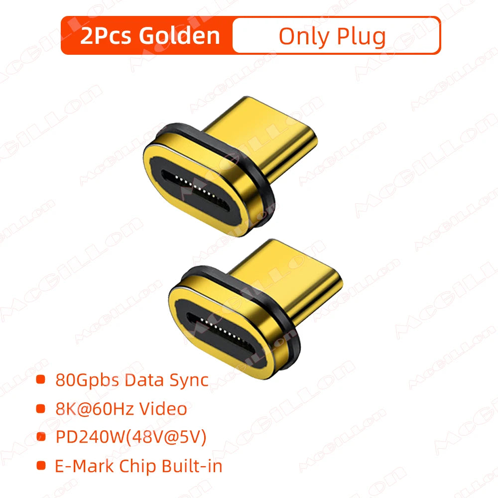 240W USB4.0 80Gbps Thunderbolt5 Magnetic Type-C OTG USB C To USB-C Fast Charge Magnet Converter Cable 8K@60Hz USB Type C Adapter Pi-Mart