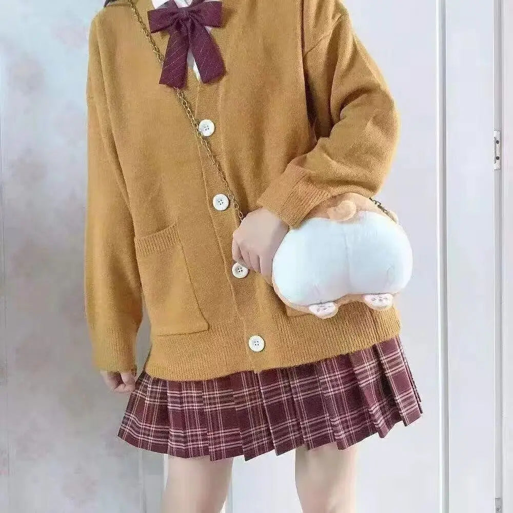 Mikasa pink cardigan sweater with the same style， Anime character COS knitted sweater, original JK uniform sweater jacket LadyShow.Store