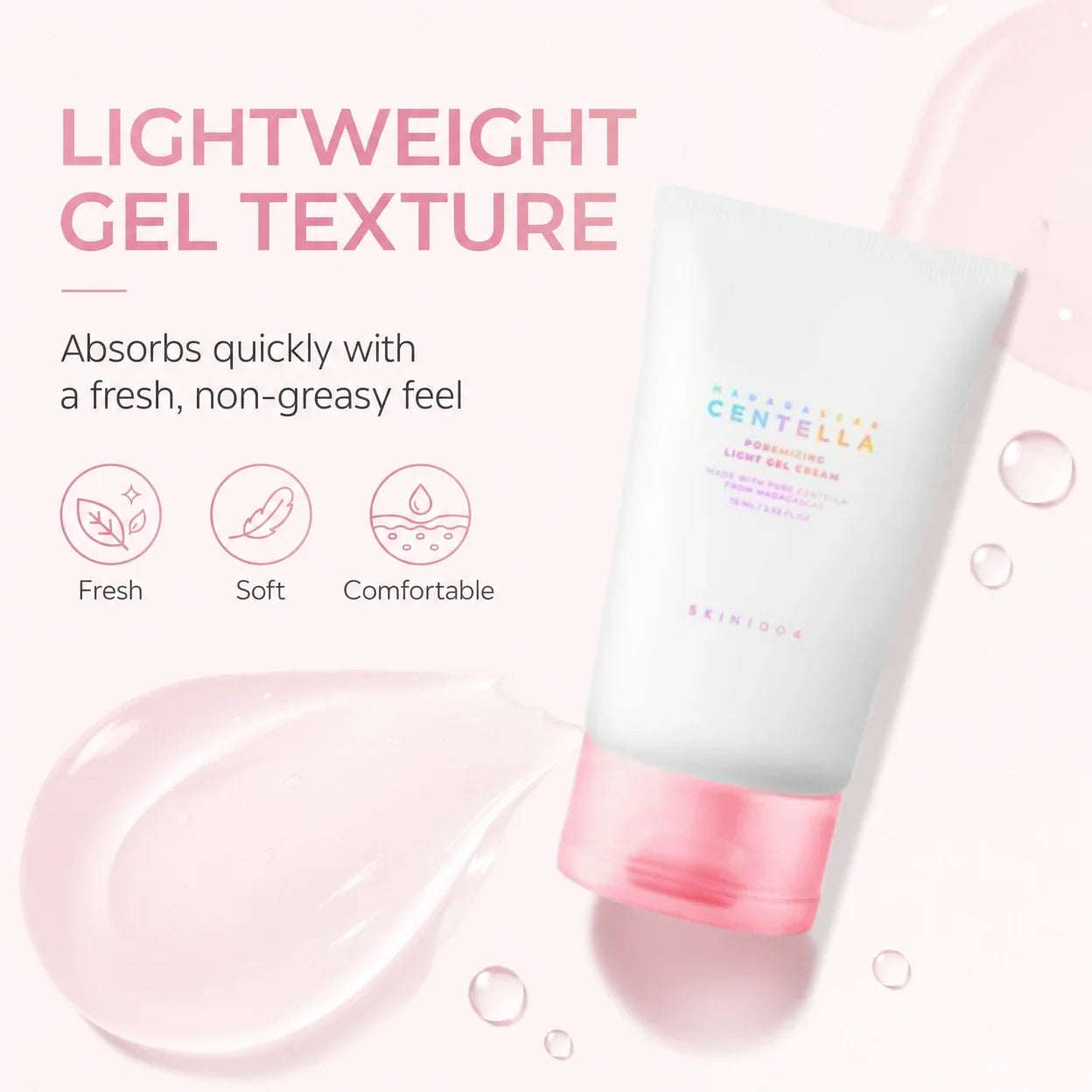 Korean Centella Pink Poremizing Light Gel Cream Pores Care Deep Hydration Facial Creams Skincare Beauty Products 75ml Tri Light Beauty