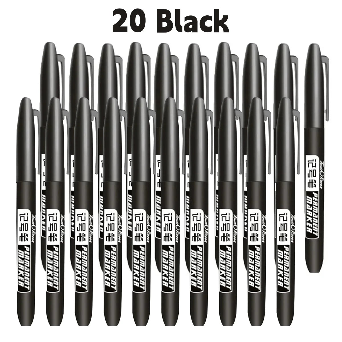 6 PCS Permanent Marker Pen Manga Drawing Markers Black Blue Red Waterproof Ink Sketch Pens Stationery Art School Supplies Pi-Mart