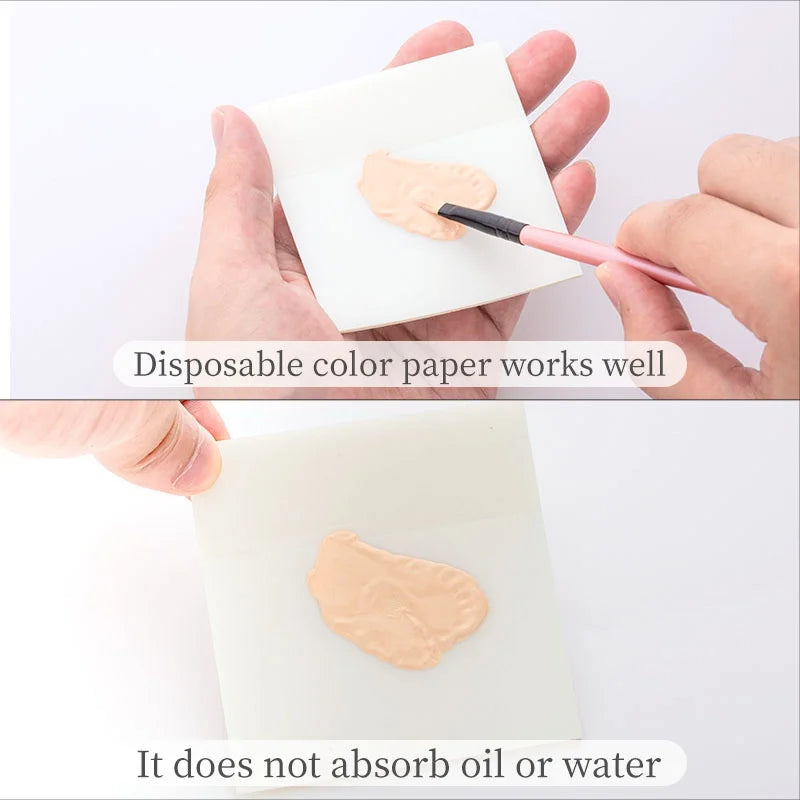 50Pcs Gel Nail Polish Palette Paper Disposable Nail Art Sticker Gel Polish Mixing Drawing Paper DIY Display Manicure Tools Tri Light Beauty