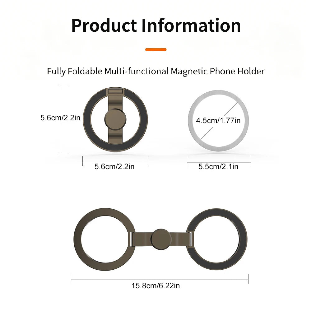Magnetic Phone Stand 360° Rotating,3 in 1 Foldable Car & Desk Holder,Strong Magnet Grip with Fidget Spinner for OfficeTravelHome Pi-Mart