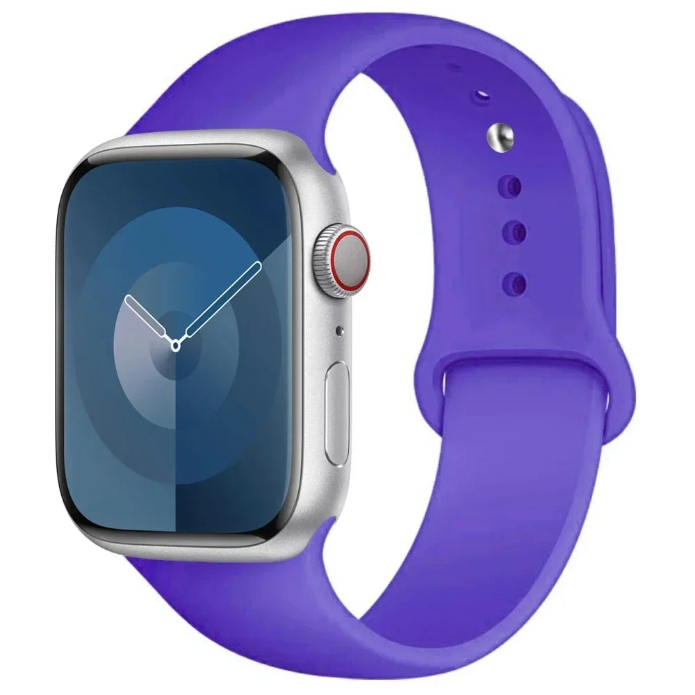 Silicone Band For Apple Watch strap 44mm 45mm 40mm 41mm 42-38mm 45 mm sport bracelet iwatch series 8 7 6 5 4 3 SE 9 Ultra 2 49mm LadyShow.Store