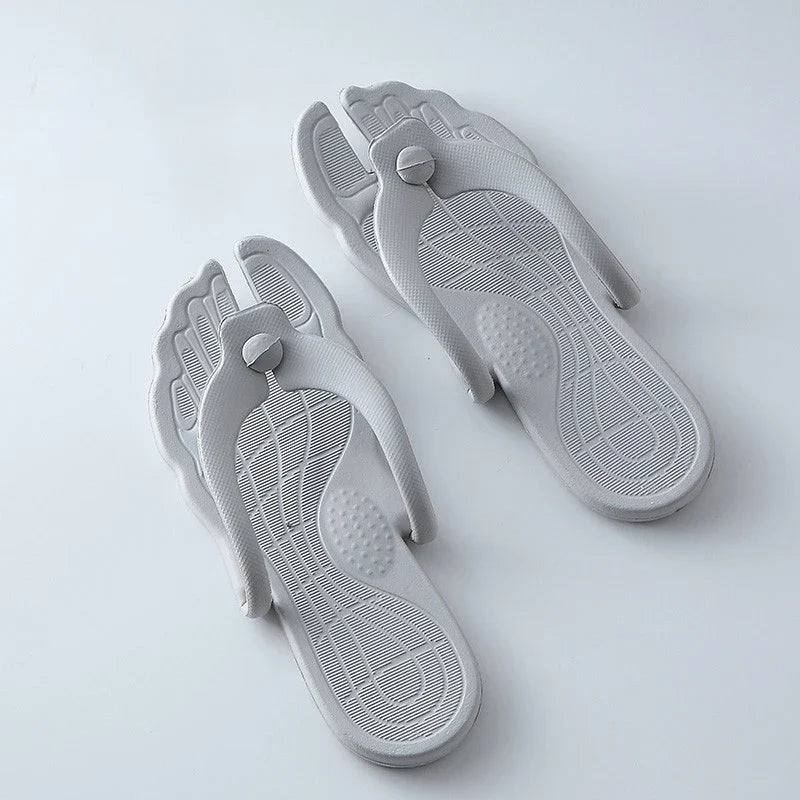 New Summer Folding Flip-Flops Business Trips Travel Portable Lightweight EVA Slippers Soft Bottom Beach Couple Slide Sandals LadyShow.Store