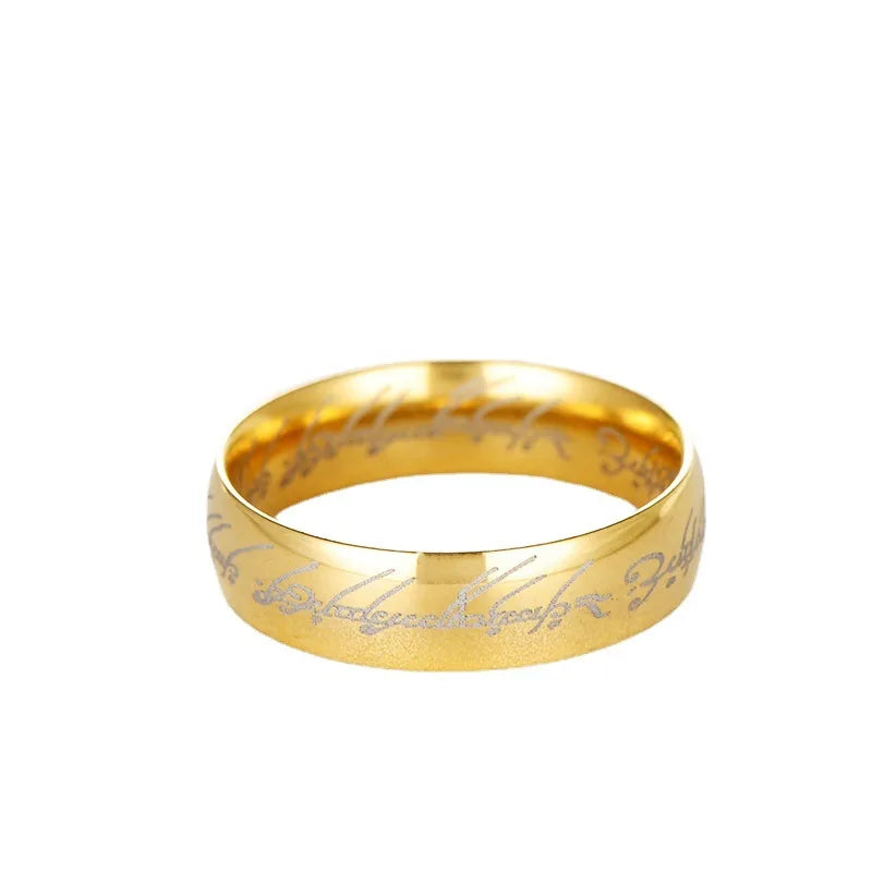 6MM Stainless Steel Laser Engraving Exquisite Couples Wedding Rings, Men And Women Fashion Movie Jewelry Gifts Wholesale Pi-Mart