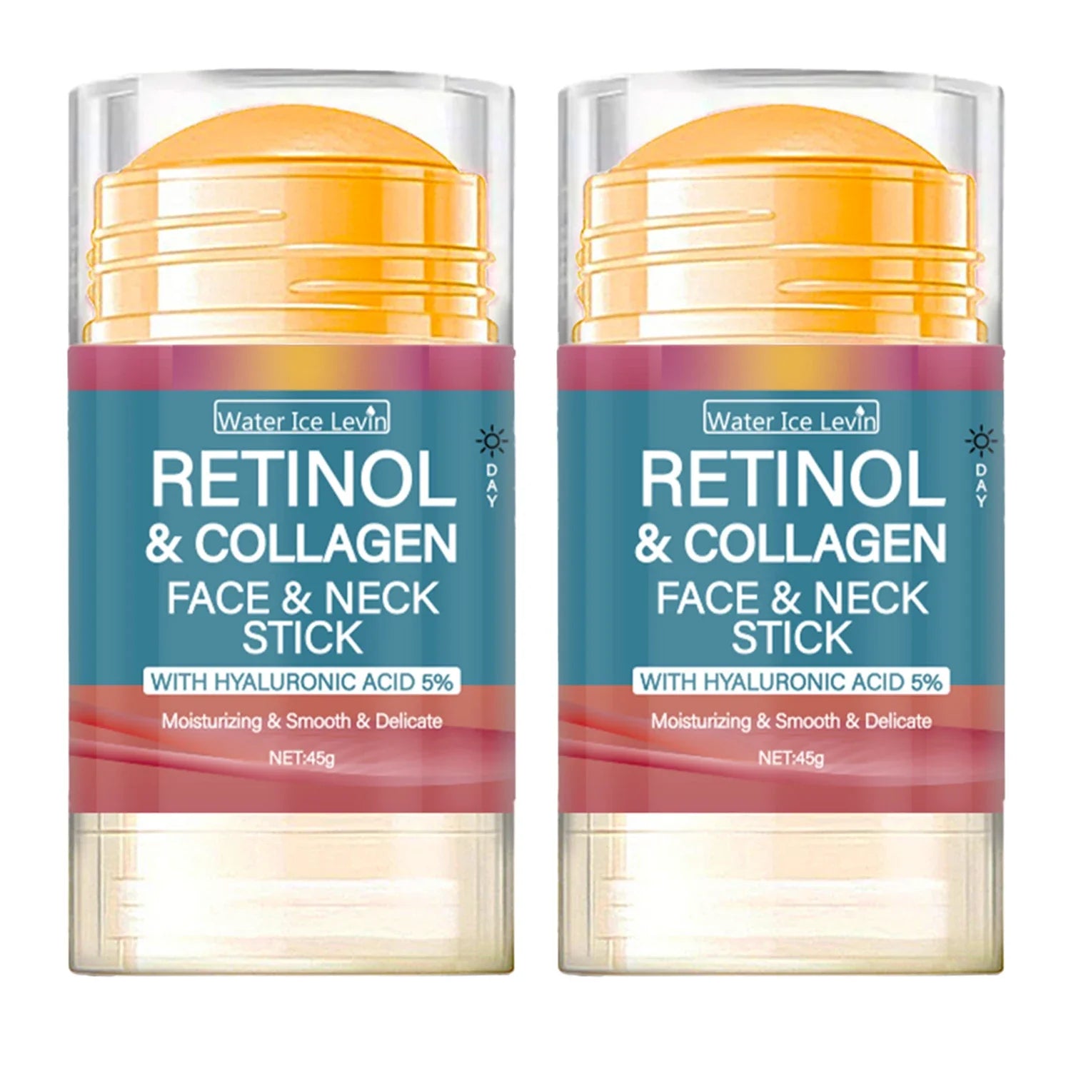 Retinol and Collagen Facial and Neck Care Stick Containing Hyaluronic Acid 5%, Moisturizing and Firming, Locking in Moisture, Day and Night Care, Portable Skin Care Tri Light Beauty