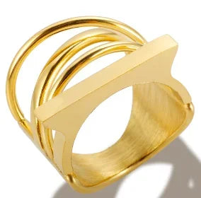 Personality Round Beads Ring Band Small Clear Crystal Zircon Waterproof Stainless Steel Rings Simple Granular Fine Jewelry Pi-Mart