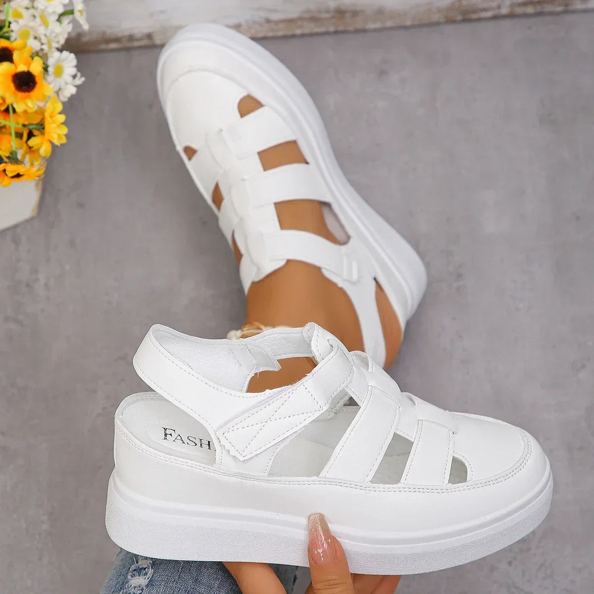 Women Sandals New Summer Wedges Heels Platform Sandals Women Hollow Out Gladiator Sandals Breathable Thick Sole Shoes for Women LadyShow.Store