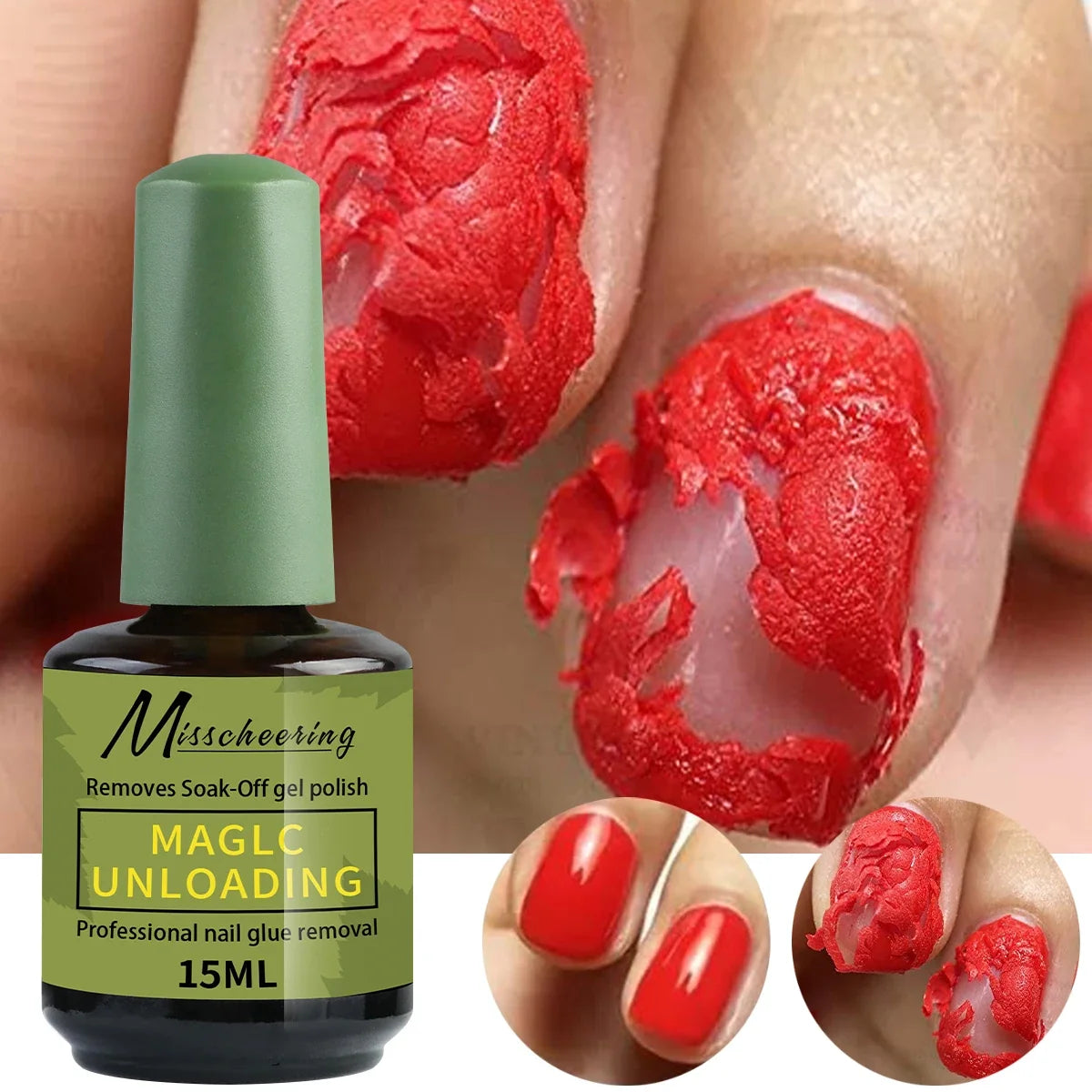 Misscheering 15ml Magic Fast Nail Gel Polish Remover Clean UV Soak Off Semi Permanent Varnish Nail Art Removal Tools Manicure Tri Light Beauty