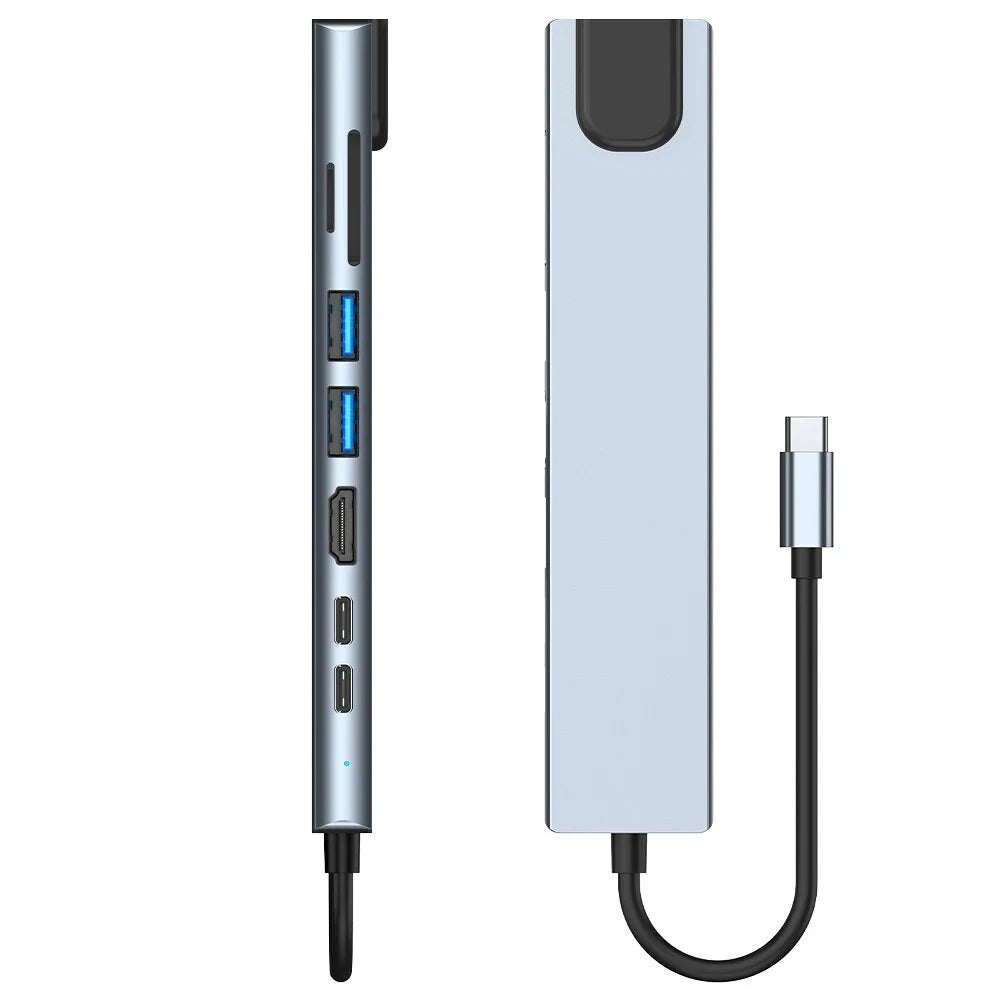 USB 3.0 Type C HUB USB C Docking Station to HDMI 4K 30HZ Type C to RJ45 100Mbps Ethernet Adapter VGA Extender Headphone PD 100W Pi-Mart