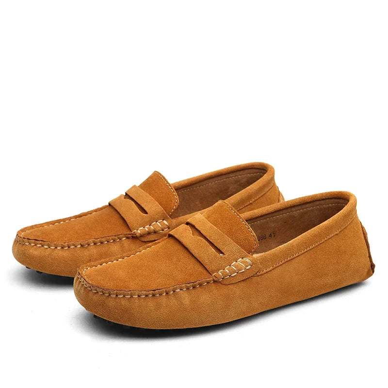 Men Casual Shoes Fashion Men Shoes Handmade Suede Genuine Leather Mens Loafers Moccasins Slip On Men's Flats Male Driving Shoes Pi-Mart