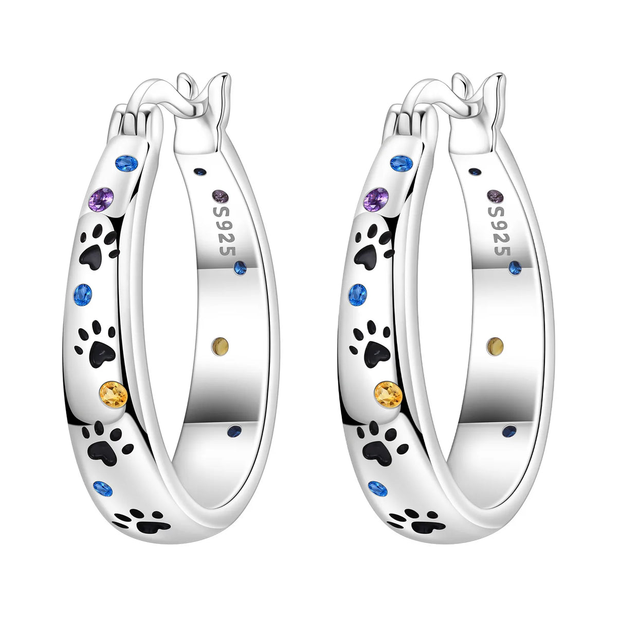 925 Sterling Silver Cute Lazy Cat Animal Pet Earrings Jewelry Hoop Earrings For Women Jewelry Birthday Party Fine Gifts Pi-Mart