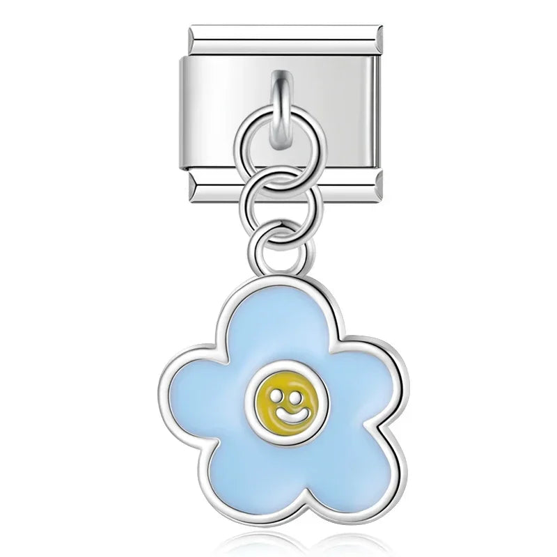 Hapiship 9mm Width Original Daisy Unicorn Angel Cup Santa Claus Italian Charm Fit Bracelet Stainless Steel Jewelry Making DJ050 Pi-Mart