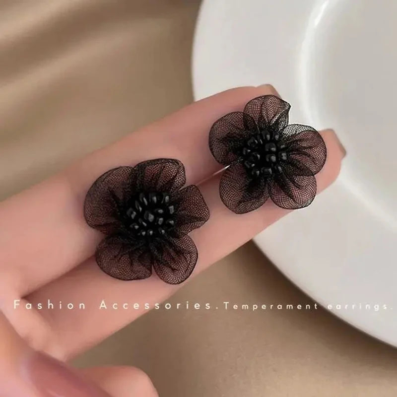 New Fashion Sweet Design Spring/Summer Blue Pink Enamel Flower Light Luxury High End Earrings Party Gifts for Women Jewelry Pi-Mart