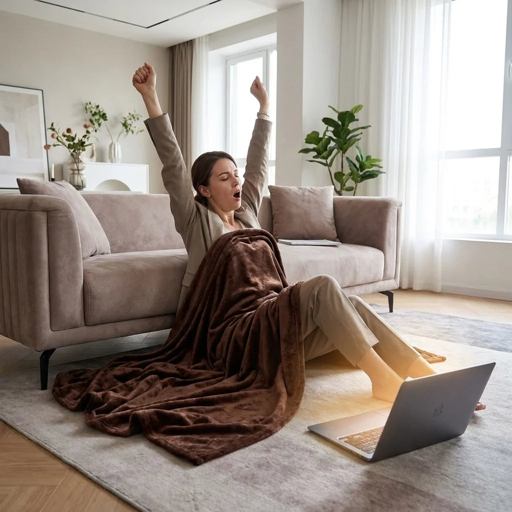 Solid Flannel Multifunctional Throw Blanket – Ultra Soft Skin-Friendly, Warm & Cozy, Perfect for Living Room, Bedroom, Office, All Season, Machine Washable Easy Care Pi-Mart