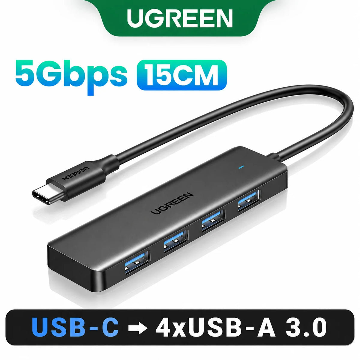 UGREEN USB 3.0 HUB 4 Ports USB-C HUB Slim for Mouse Keyboard Compatible with MacBook Pro Air Laptop Desktop PC Xbox PS5 Splitter Pi-Mart
