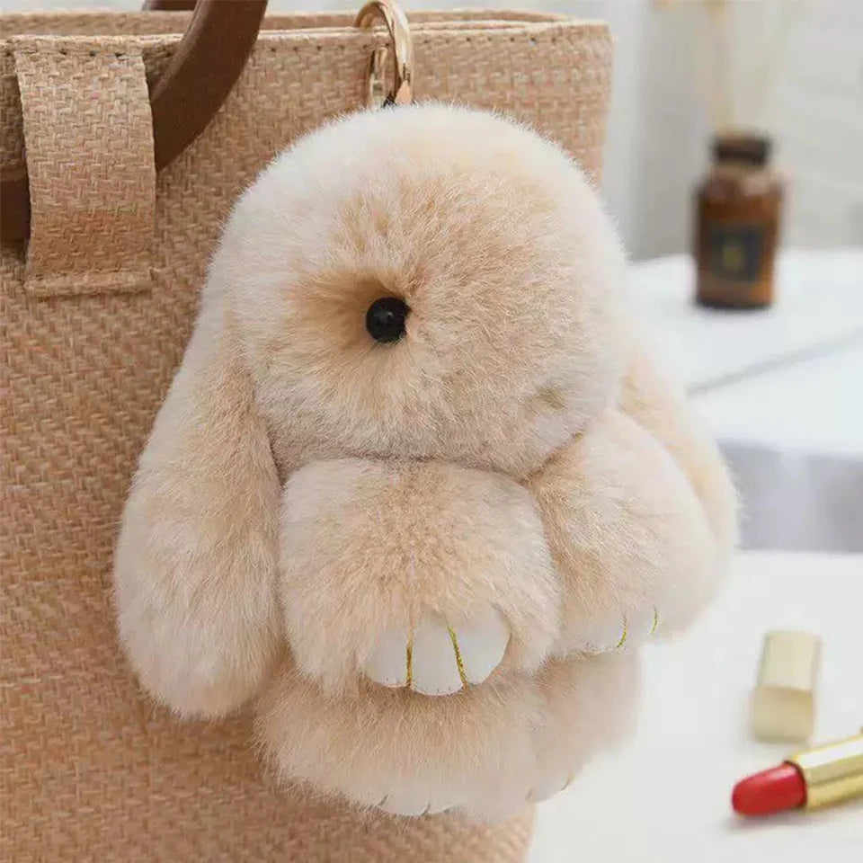 15cm Women's Rabbit Fur Keychain Bag Car Pendant Jewelry Decoration Fashionable Accessory for Bags And Gifts Pi-Mart