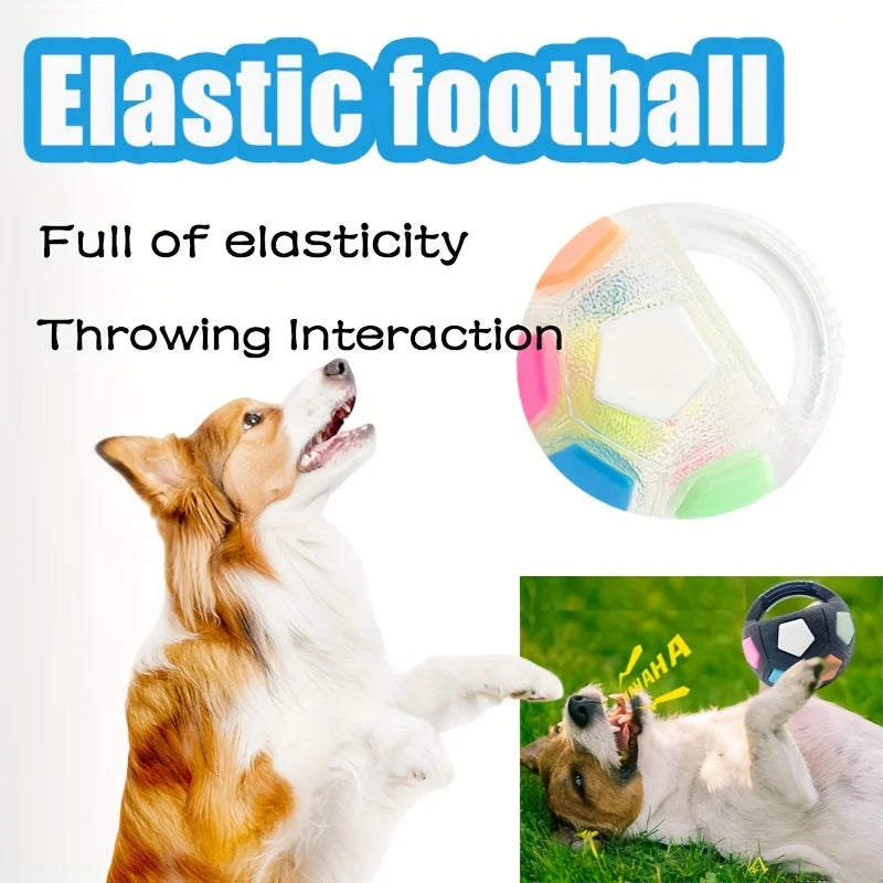 Soccer Ball Pet Vocal Toy, Durable TPR Material, Dog Toy With Carrying Handle, Suitable for Throwing , Interactive Pet Toy Pi-Mart