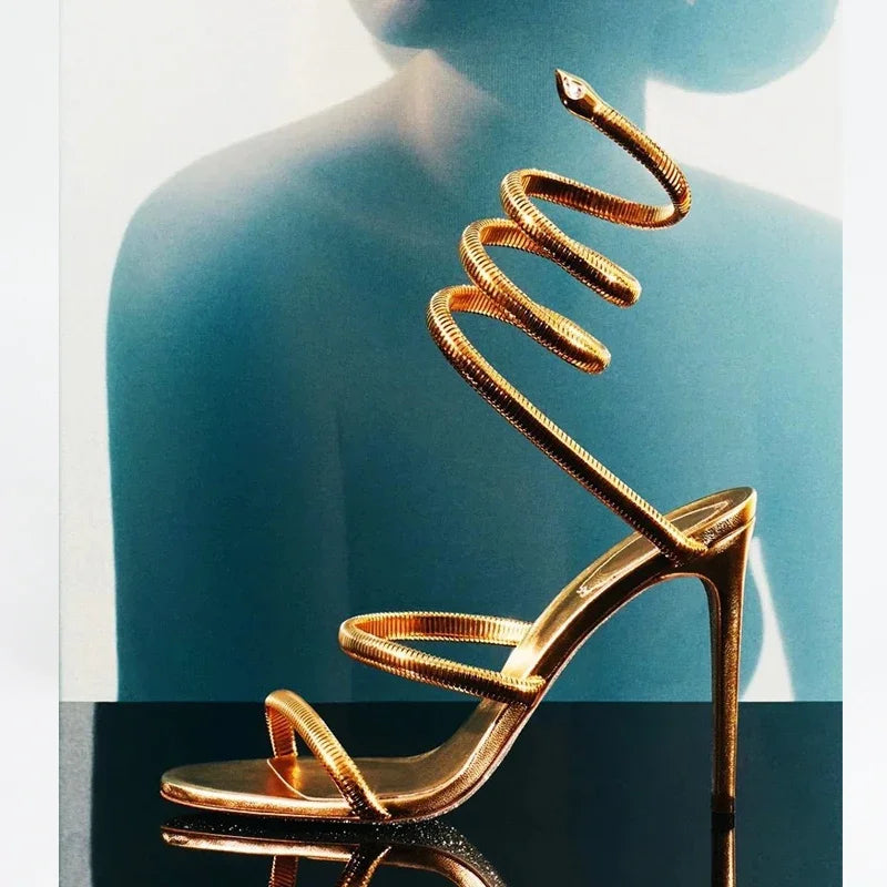 Eilyken Summer Street Style Ankle Strap Open Toe Narrow Band Women Sandals Thin High Heels Stripper Sexy Banquet Shoes LadyShow.Store