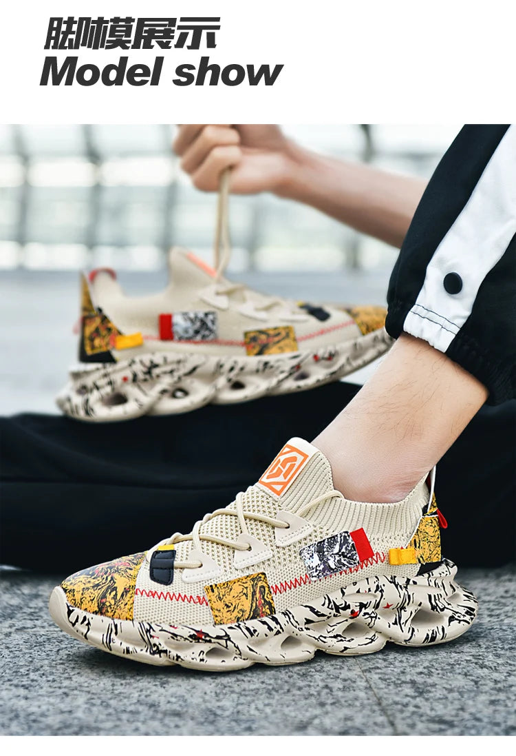 Men's Casual Sneakers Breathable Luxury Trainer Race Shoes Fashion Loafers Running Shoes for Male Pi-Mart