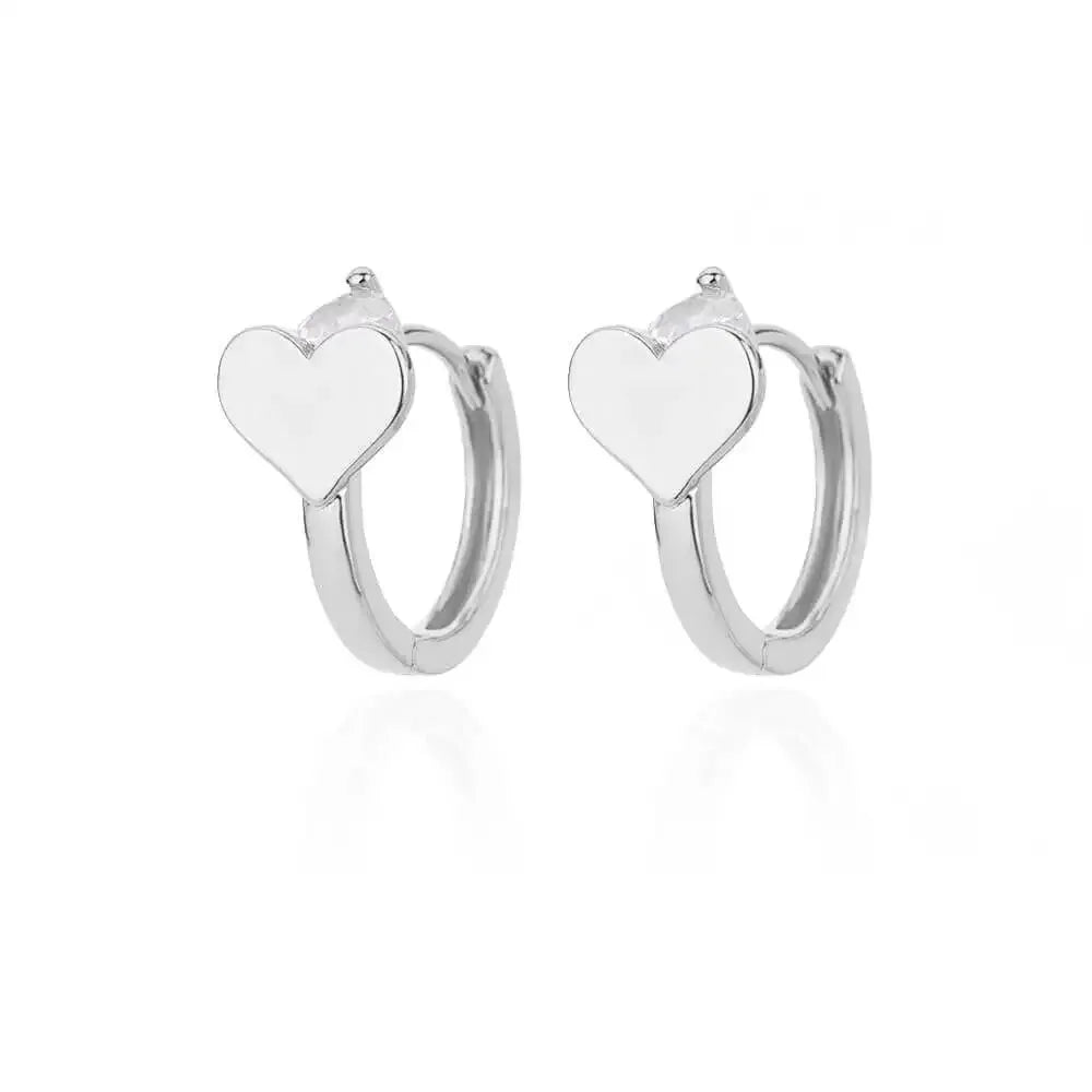 Hollow Zircon Heart Earrings For Women Stainless Steel Gold Color Heart Earring Luxury Wedding Couple Jewelry Gift Free Shipping Pi-Mart