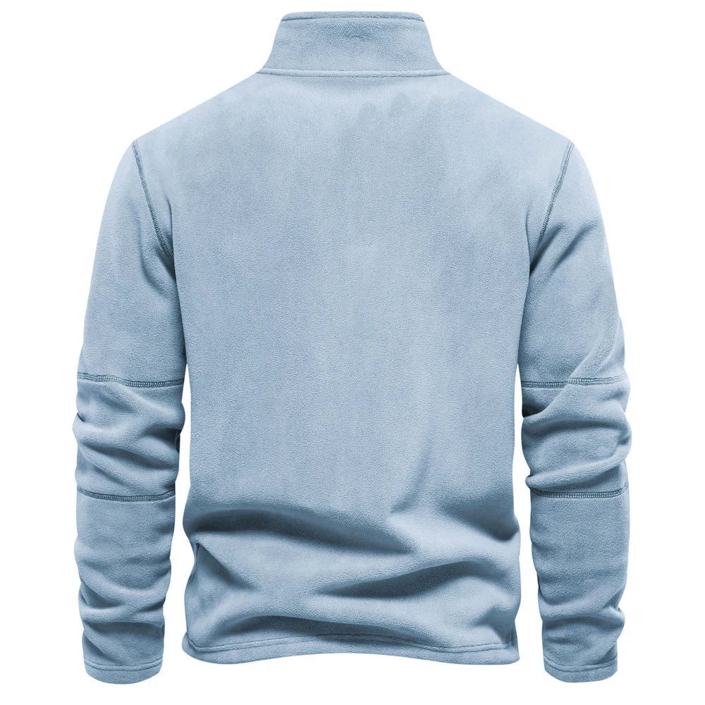AIOPESON Brand Quality Thicken Warm Fleece Jacket for Men Zipper Neck Pullover Men's Sweatshirt Soft Shell Mens Jacket Pi-Mart